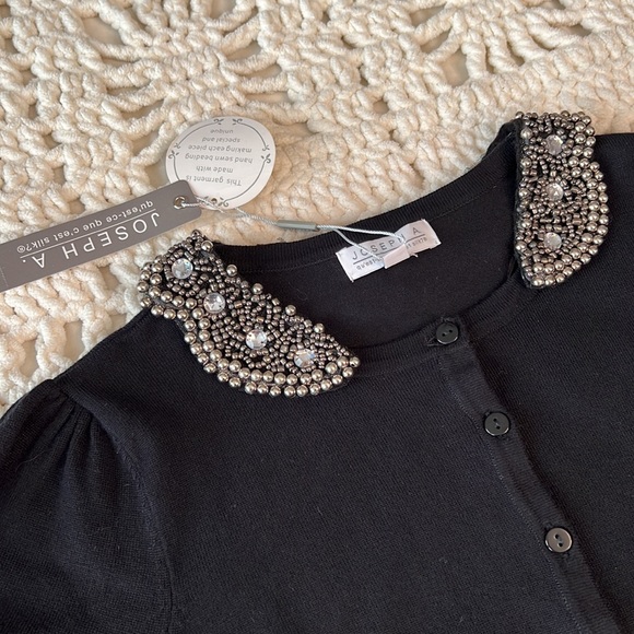 NWT Joseph A. Beaded Collared Cardigan - Picture 7 of 10